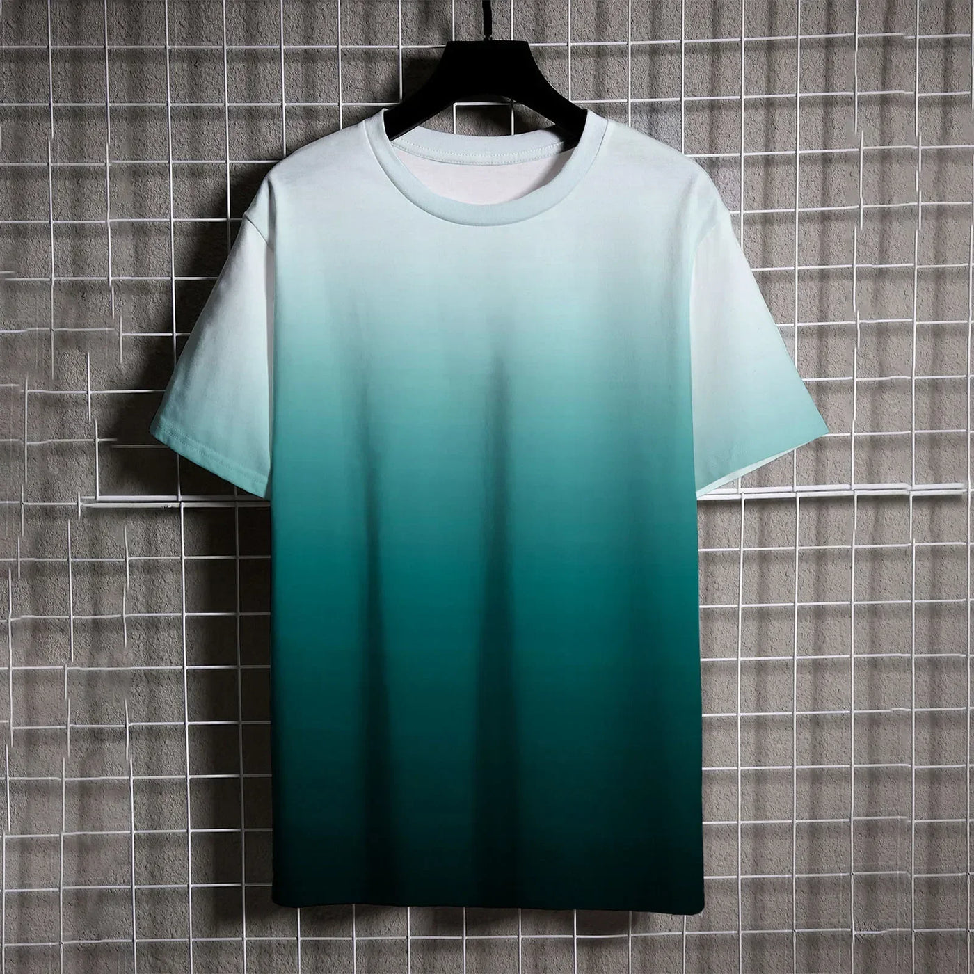 Men's Gradient Ombre T-Shirt – Black to White Casual Style