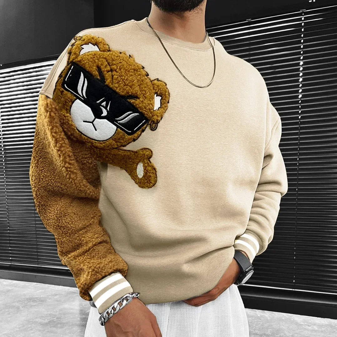 Autumn and Winter New Men's Hoodie T-shirt Shirt, Popular Casual Embroidery Bear Men Hooded Hoodie, Official Website Sweatshirt