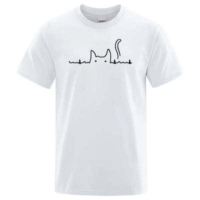 Casual Mens T Shirts Cat Cute