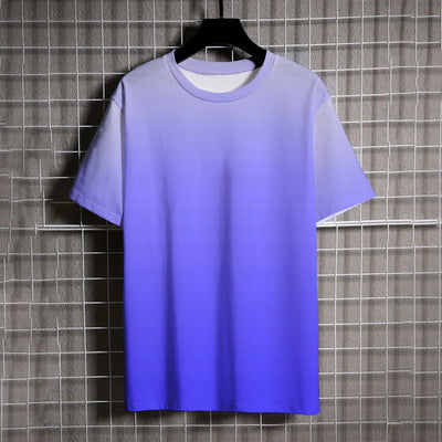 Men's Gradient Ombre T-Shirt – Black to White Casual Style