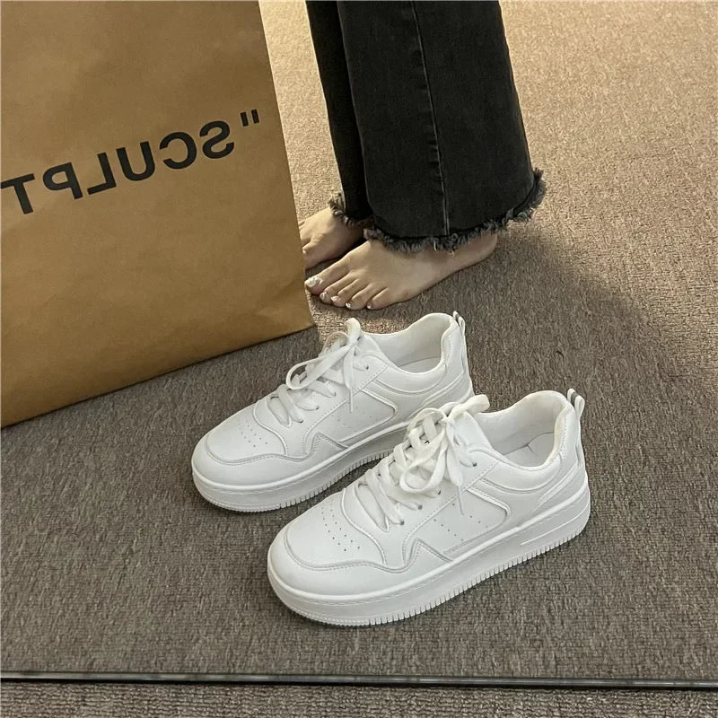 Men White Casual Man Leather Shoes Outdoor