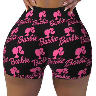 Custom Cute Barbie Volleyball Biker Gym Shorts Women Athletic Workout Yoga Shorts