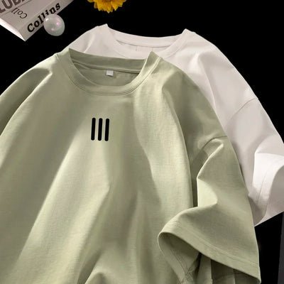 Men's Oversized T-shirts Mens Cotton T Shirt White 5XL Casual Summer Wear Fashion Print Tee Shirts for Men New Clothing