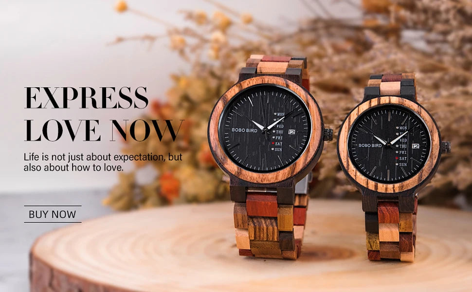 BOBO BIRD Watch Men Wooden Wristwatch Fashion Retro Ebony Timepiece Japanese Quartz Movement Clock Customize Great Gift Box OEM