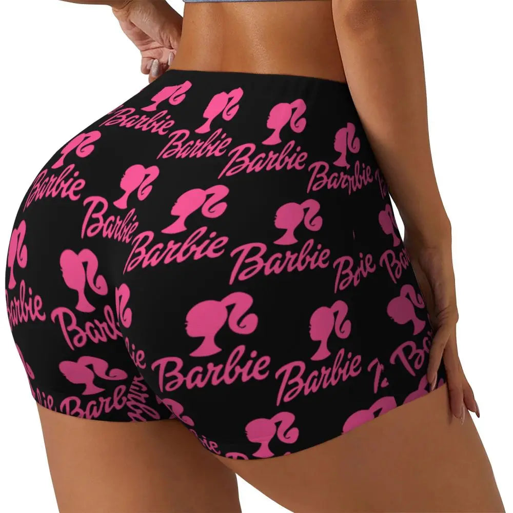 Custom Cute Barbie Volleyball Biker Gym Shorts Women Athletic Workout Yoga Shorts