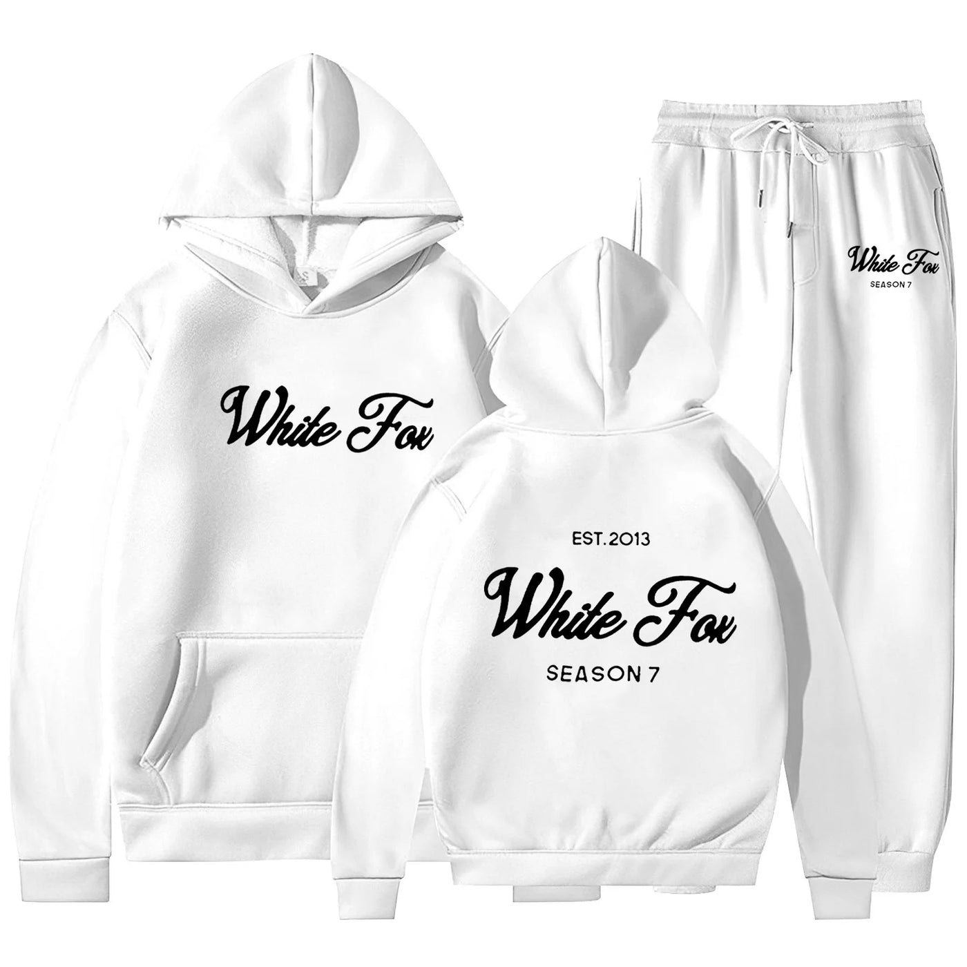 White Fox" Black Hoodie & Jogger Set - Season 7 Edition