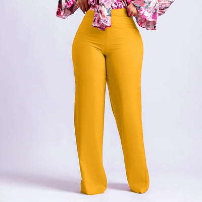 Women’s Shiny Yellow High-Waist Capris - Office & Summer Trousers