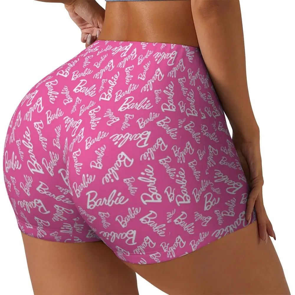 Custom Cute Barbie Volleyball Biker Gym Shorts Women Athletic Workout Yoga Shorts