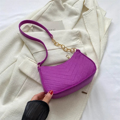 Autumn Trend Line Lightweight Shoulder Bag Crocodile Felt Small Square Bag Women's New Leisure Chain Purses and Handbags