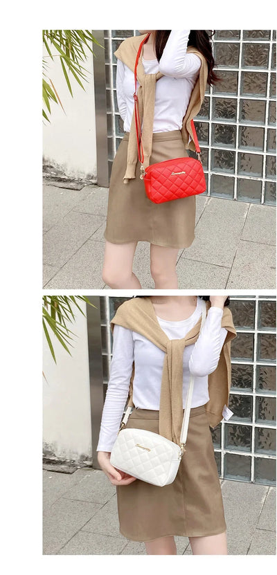 Tassel Small Messenger Bag For Women 2024 Trend Lingge Embroidery Camera Female Shoulder Bag Fashion Chain Ladies Crossbody Bags