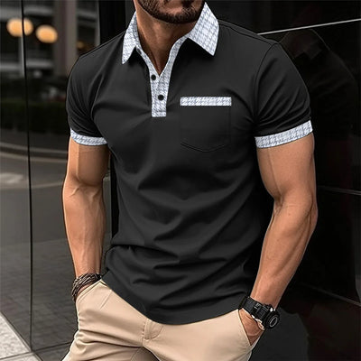 Summer New Men's Casual Short-Sleeved Polo Shirt Office Fashion Rowan Collar T-Shirt Men's Breathable Polo Shirt Men's Clothing