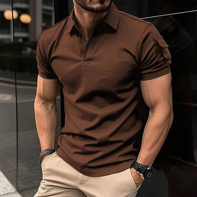 Summer New Men's Casual Short-Sleeved Polo Shirt Office Fashion Rowan Collar T-Shirt Men's Breathable Polo Shirt Men's Clothing