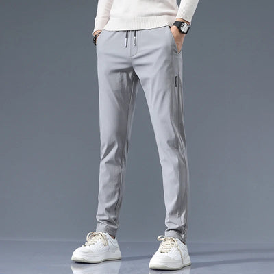 Stretch Casual Pants Men Classic Lightweight Slim Fit Trousers for Men Summer Straight Drawstring Joggers Solid khaki Pants Male