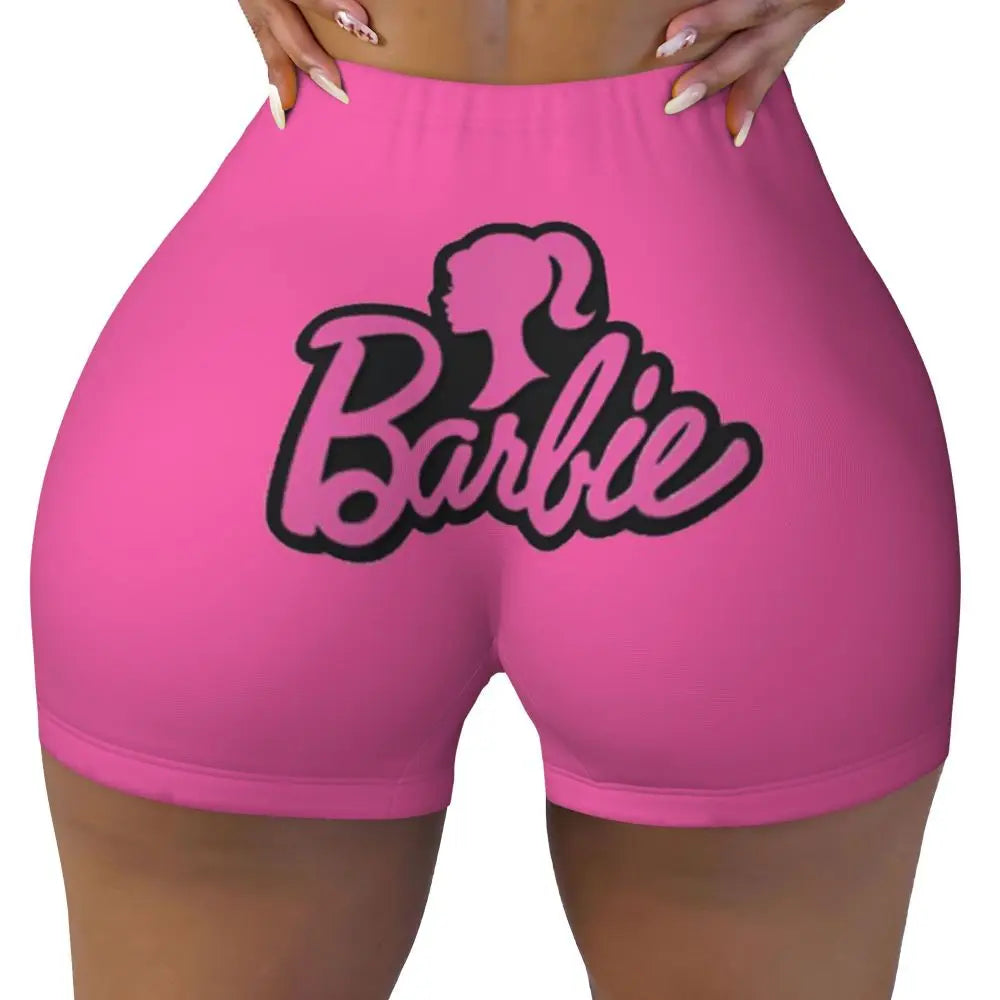 Custom Cute Barbie Volleyball Biker Gym Shorts Women Athletic Workout Yoga Shorts