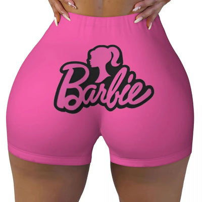 Custom Cute Barbie Volleyball Biker Gym Shorts Women Athletic Workout Yoga Shorts