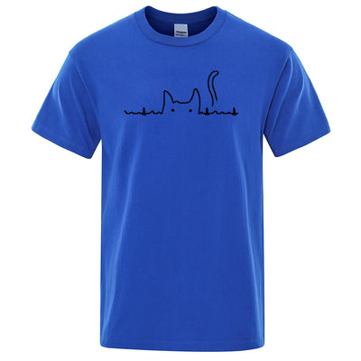 Casual Mens T Shirts Cat Cute