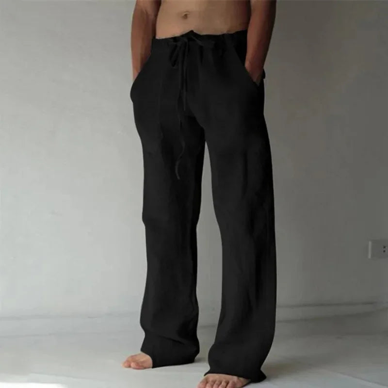 summer spring 2023 New Men's Cotton Linen Pants Male Autumn New Breathable Solid Color Linen Trousers Fitness Streetwear S-3XL