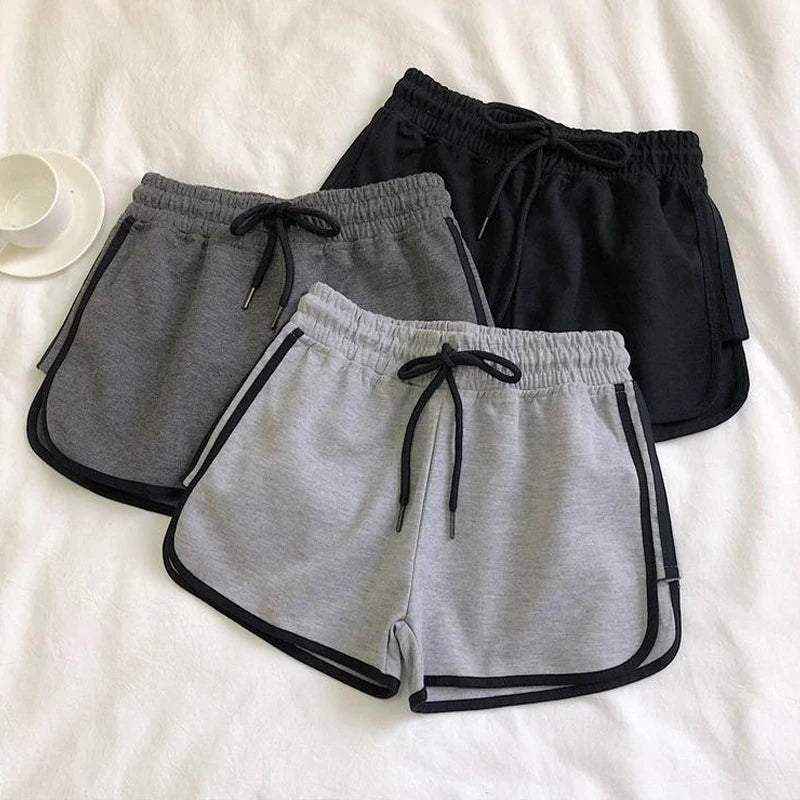 Summer High-Waisted Elastic Loose Sports And Casual Running Shorts For Women