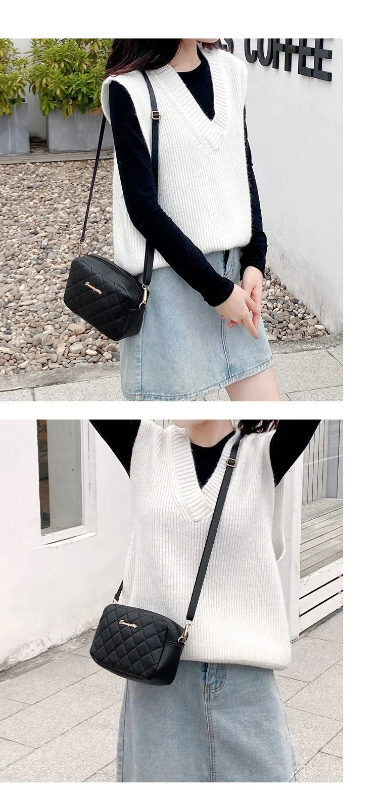 Tassel Small Messenger Bag For Women 2024 Trend Lingge Embroidery Camera Female Shoulder Bag Fashion Chain Ladies Crossbody Bags