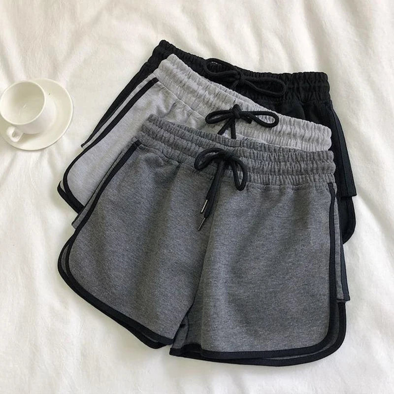 Summer High-Waisted Elastic Loose Sports And Casual Running Shorts For Women