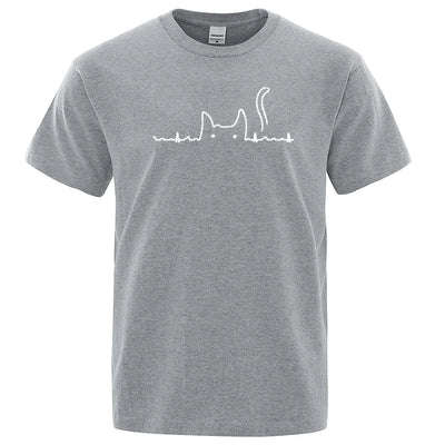 Casual Mens T Shirts Cat Cute