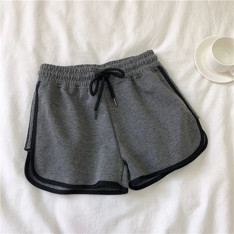 Summer High-Waisted Elastic Loose Sports And Casual Running Shorts For Women