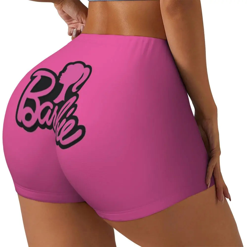 Custom Cute Barbie Volleyball Biker Gym Shorts Women Athletic Workout Yoga Shorts