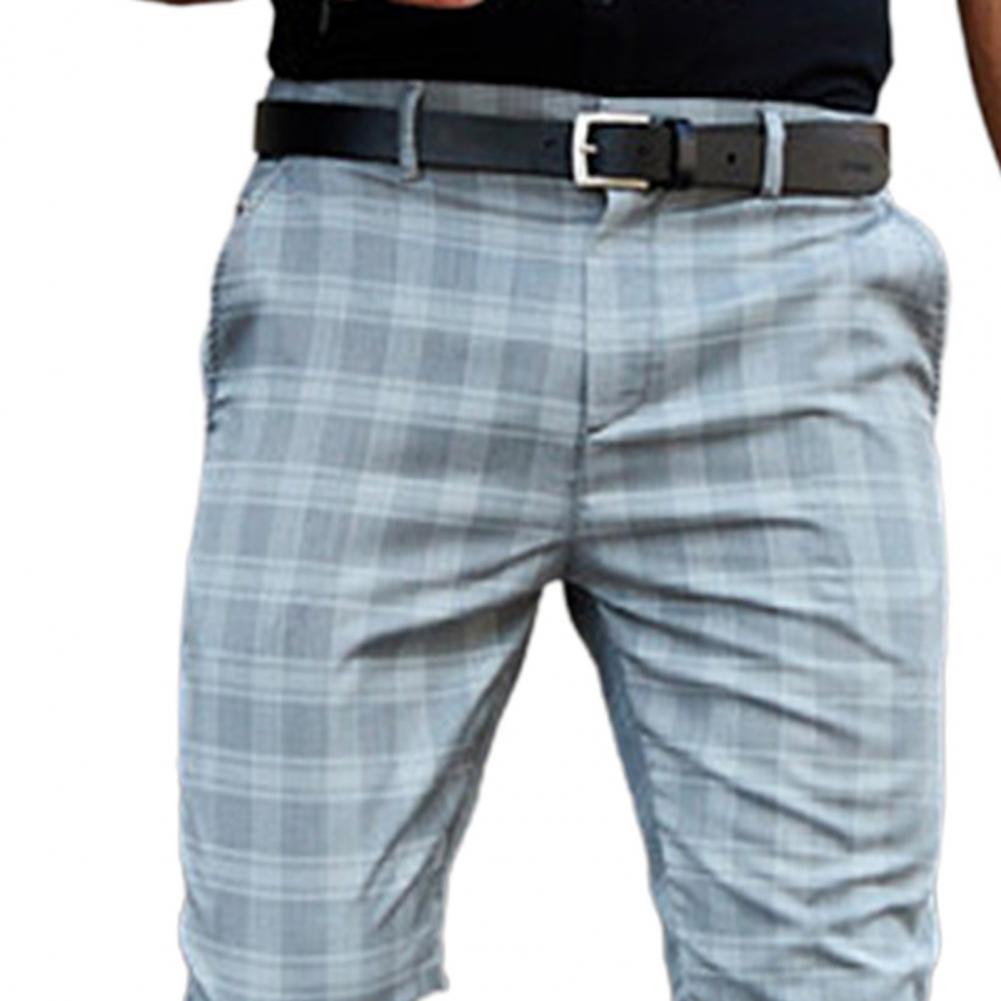 Men's Slim-Fit Plaid Trousers – Classic Checkered Pants for Stylish Looks