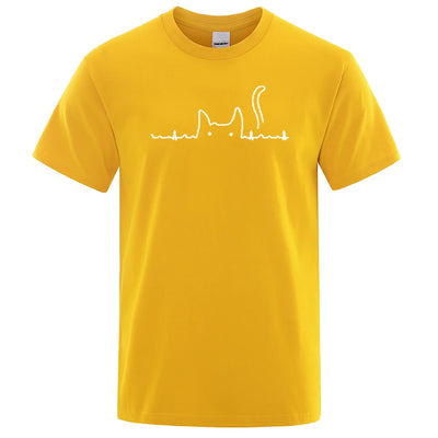 Casual Mens T Shirts Cat Cute