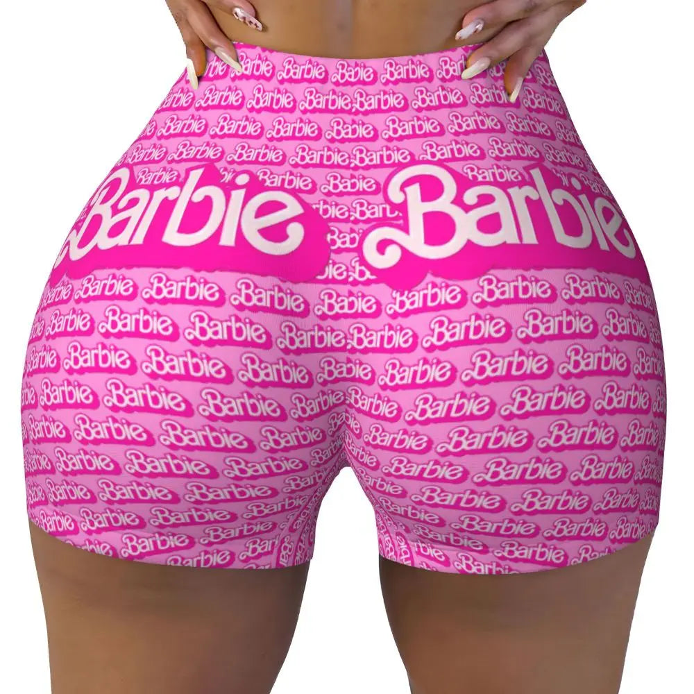 Custom Cute Barbie Volleyball Biker Gym Shorts Women Athletic Workout Yoga Shorts