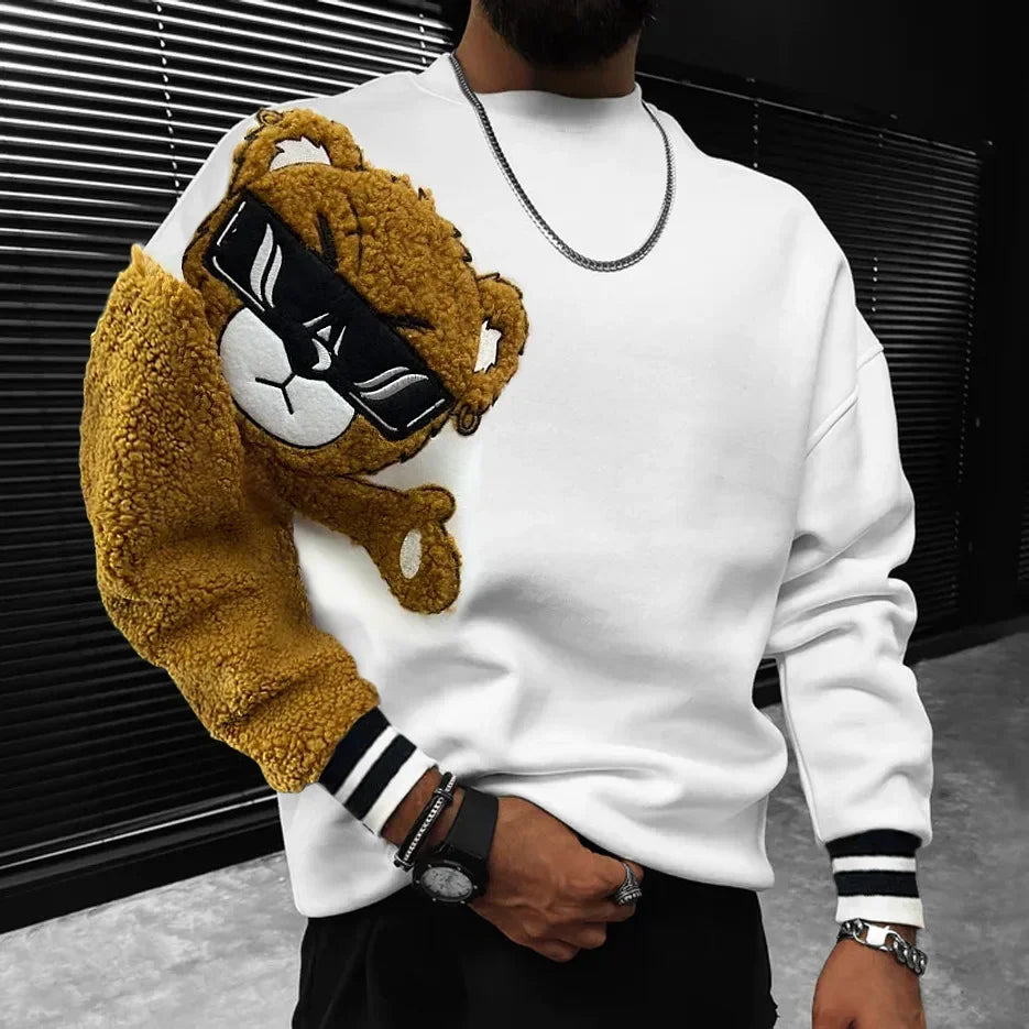 Autumn and Winter New Men's Hoodie T-shirt Shirt, Popular Casual Embroidery Bear Men Hooded Hoodie, Official Website Sweatshirt