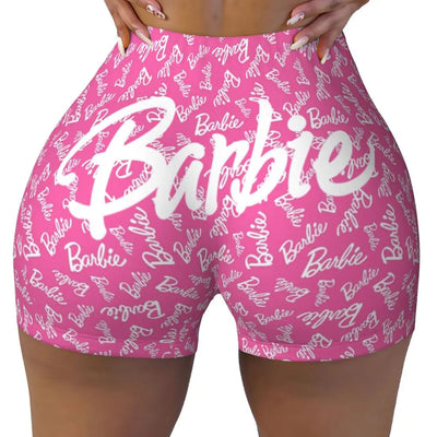 Custom Cute Barbie Volleyball Biker Gym Shorts Women Athletic Workout Yoga Shorts