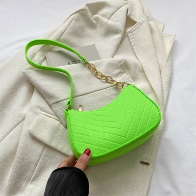 Autumn Trend Line Lightweight Shoulder Bag Crocodile Felt Small Square Bag Women's New Leisure Chain Purses and Handbags