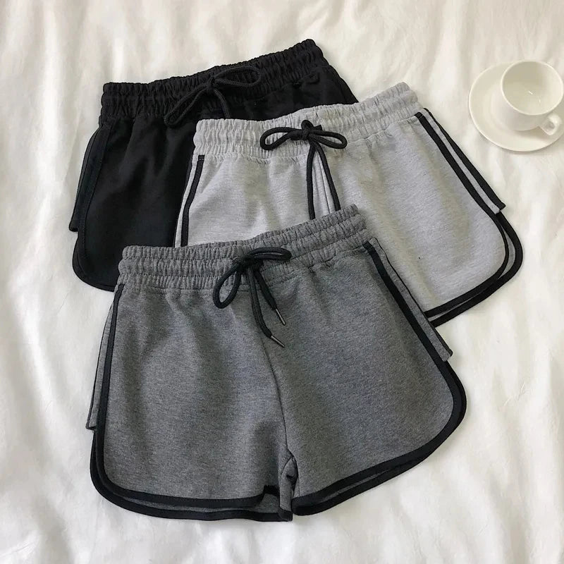 Summer High-Waisted Elastic Loose Sports And Casual Running Shorts For Women