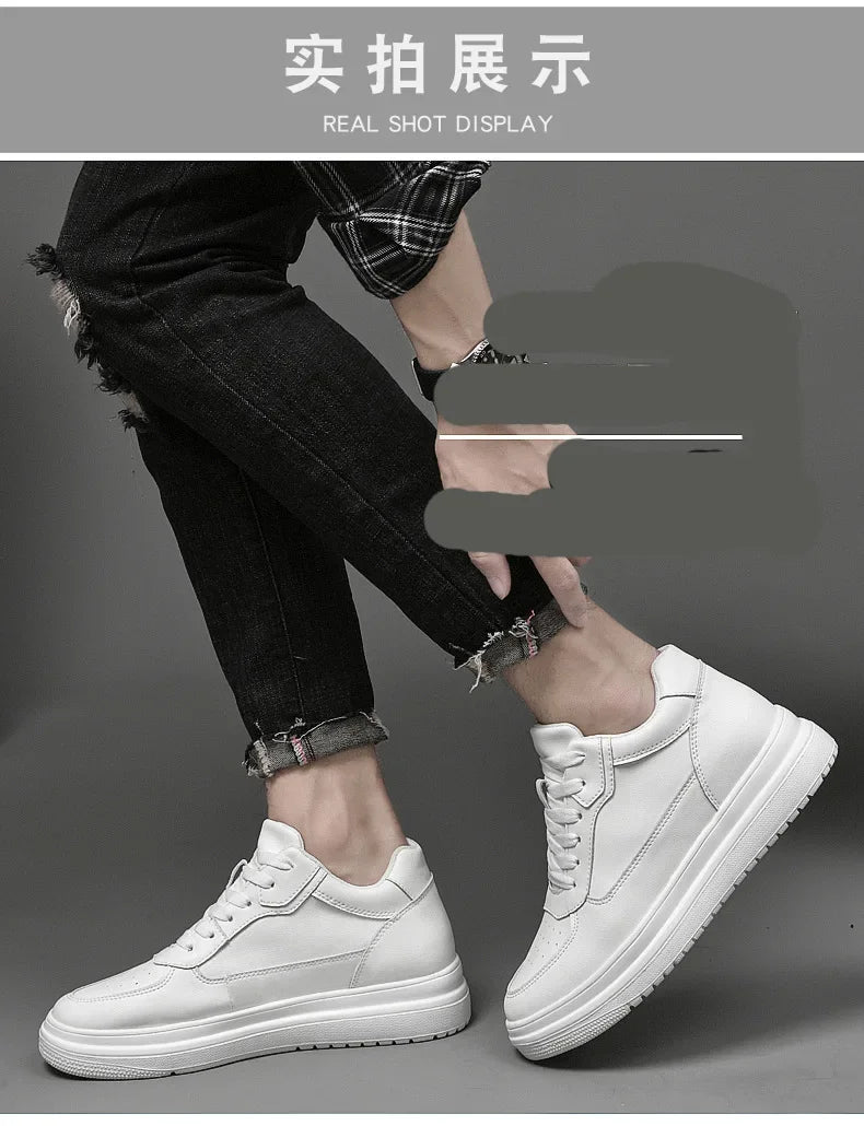 Genuine Leather Heighening Elevator Shoes Height Increase Shoe Men Insole 6 8CM Men Sneakers Sport zapatos para hombre