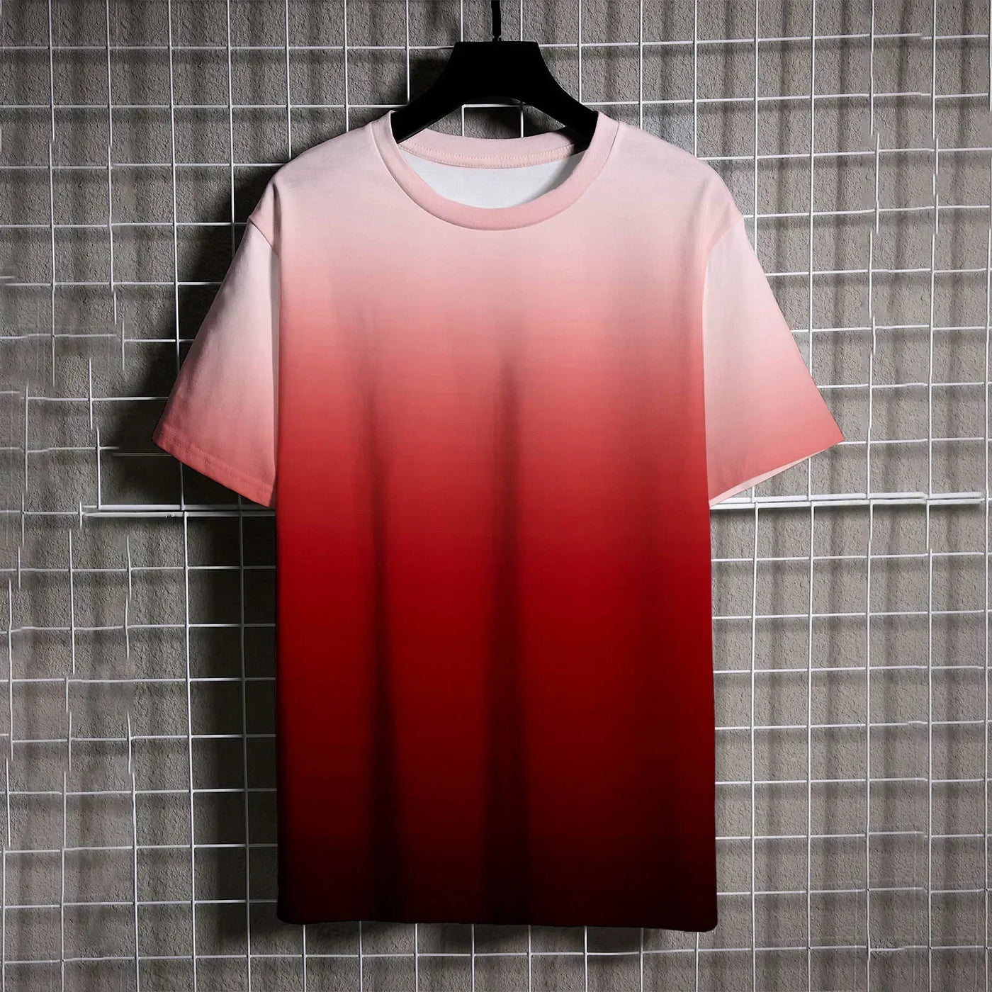 Men's Gradient Ombre T-Shirt – Black to White Casual Style