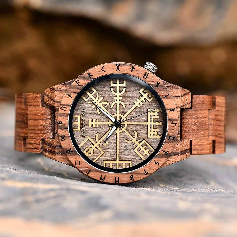 BOBO BIRD Watch Men Wooden Wristwatch Fashion Retro Ebony Timepiece Japanese Quartz Movement Clock Customize Great Gift Box OEM