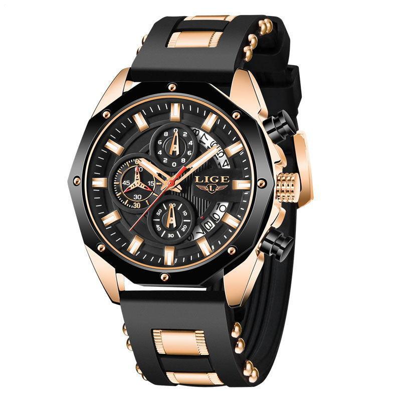 Luxury Men's Sports Watch | Top Brand Silicone Quartz Chronograph Waterproof