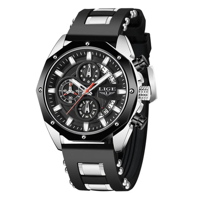 Luxury Men's Sports Watch | Top Brand Silicone Quartz Chronograph Waterproof